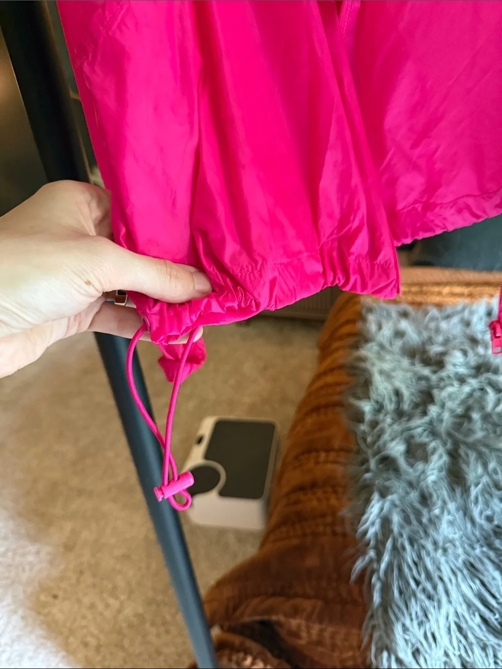 ALO Yoga Hot Pink Hooded Windbreaker Jacket
